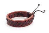 Genuine Leather Handmade Bracelet Men's Unisex  Wrap Tribal  Brown H235