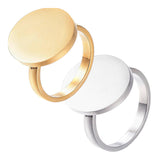 304 Stainless Steel Finger Rings Flat Round Gold Silver Z694