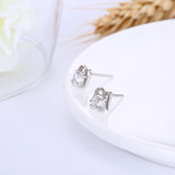 Sterling Silver Plated  Earrings Wings Stud AAA Zirconia  Push Back Clasp L745