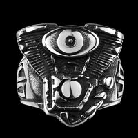 Stainless Steel Punk Antique Gothic Biker Tribal Ring Black Men's Unisex B199