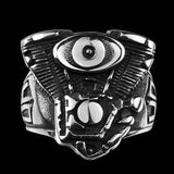 Stainless Steel Punk Antique Gothic Biker Tribal Ring Black Men's Unisex B199