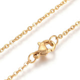 Stainless Steel Enamel Pendant Necklace Chain Lobster Cross Gold 17.5" 1.5m A250