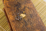 Stainless Steel Lovers Heart Zirconia Pendant Beads Necklace Silver Gold L177