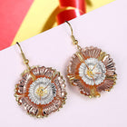 Rose Gold Plated Earrings Chandelier Fish Hook Clasp L635