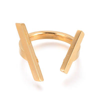 304 Stainless Steel Finger Rings Bar Gold Size 7 17mm  A25