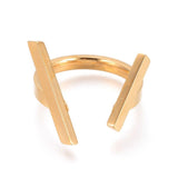 304 Stainless Steel Finger Rings Bar Gold Size 7 17mm  A25
