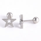 304 Stainless Steel Ear Plugs Ear Studs Star Silver 8.5x8.5x2mm  1mm Z348