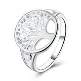 Sterling Silver Plated Ring Womens Tree Of Life B539