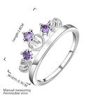 Sterling Silver Plated  Purple Zirconia Crown Ring Size 8 B22