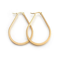 201 Stainless Steel Hoop Earrings Drop Gold 47x34x2mm Pin 1mm  P544