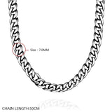 Stainless Steel Necklace Chain Curb Chain 23 Inches 3.5MM Lobster Clasp B243