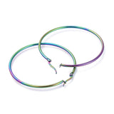 304 Stainless Steel Hoop Earrings Ring Multicolor 55x2mm pin 0.6x1mm P334