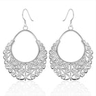 Sterling Silver Dangle Chandelier Hoop Pierced Earrings L158