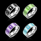 Stainless Steel Fashion Ring Black Women Cross Prayer B457