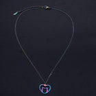 Stainless Steel Kitten Pendants Necklace Lobster Heart Cat Head Rainbow 16" Z615