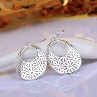 Sterling Silver Plated Earrings  Drop Dangle Fish Hook Clasp L693