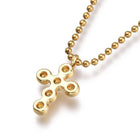 Pendant Necklace Cross Pendants Stainless Steel Lobster Gold  16" Z532