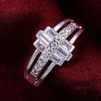 Sterling Silver Plated Cubic Zirconia Band Ring Size 8 B63