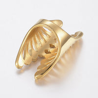 Stainless Steel Rhinestone Ring Wide Band Rings Hollow Butterfly Gold Z704