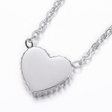 304 Stainless Steel Pendant Necklaces Shell Heart Silver 15.7'' 40cm Z572