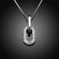 Platinum Plated Necklace Pendant Drop AAA Zirconia 20 Inches 1MM Lobster B151