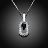 Platinum Plated Necklace Pendant Drop AAA Zirconia 20 Inches 1MM Lobster B151