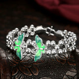 Sterling Silver Plated  Beads 7.5 Inches 14.8MM Hook  L102-5