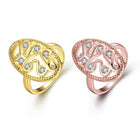 Rose Gold Plated Cocktail Ring AAA Zirconia Women B274