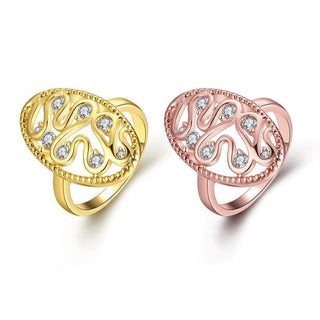 Rose Gold Plated Cocktail Ring AAA Zirconia Women B274