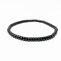 Hematite Non-Magnetic Bracelet Mens Womens Unisex Adjustable Size Black X6