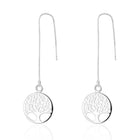 Sterling Silver Plated Earrings Tree Of Life Drop Dangle  Fish Hook Clasp L703