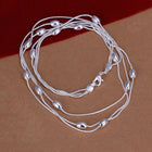 Sterling Silver Plated Necklace Pendant Balls 18 Inches 1MM Lobster B55