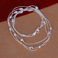 Sterling Silver Plated Necklace Pendant Balls 18 Inches 1MM Lobster B55