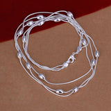 Sterling Silver Plated Necklace Pendant Balls 18 Inches 1MM Lobster B55