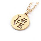 Stainless Steel Pendant Necklace Lobster Word Love Gold 17.5" Z510