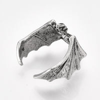 Alloy Cuff Ring Dragon Ring Pterosaur Antique Size 10 Adjustable 20mm P452