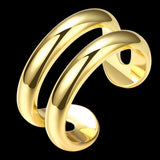 Gold Plated Fashion Ring Open Double Line For Women B159