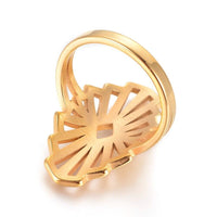 304 Stainless Steel Finger Rings Gold Size 7 17mm  A30
