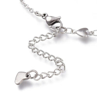 Stainless Steel Cable Anklet Bracelet Heart Link Lobster Silver 8.8" 22.5cm Z36