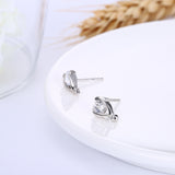 Sterling Silver Earrings  Stud AAA Zirconia  Push Back Clasp L764