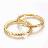 304 Stainless Steel Hoop Earrings Gold 44x43x4mm Pin 1x0.8mm  P580