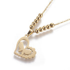 Stainless Steel Set Earrings Pendant Necklace Heart Butterfly Gold 17.7' P858