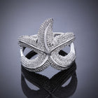 Sterling Silver Plated Fashion Ring Women Starfish B368