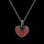 Platinum Plated Gunmetal Plated Necklace Women's Pendant Heart  AAA Zirconia B355