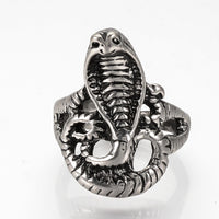 Alloy Finger Ring Wide B Ring Snake Antique Silver Size 7 Adjustable 17.5mm P411