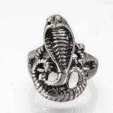 Alloy Finger Ring Wide B Ring Snake Antique Silver Size 7 Adjustable 17.5mm P411