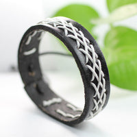 Genuine Leather Handmade Bracelet Mens  Unisex  Wrap Tribal H156