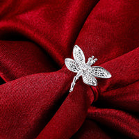 Sterling Silver Plated Fashion Ring Women Dragonfly B352