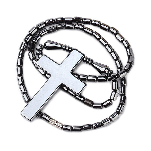 Electroplated Hematite Non-Magnetic Necklaces Unisex Multicolor Cross X63