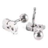 304 Stainless Steel Ear Plugs Ear Studs Dolphins Silver 7.5x5x2mm  1mm Z345